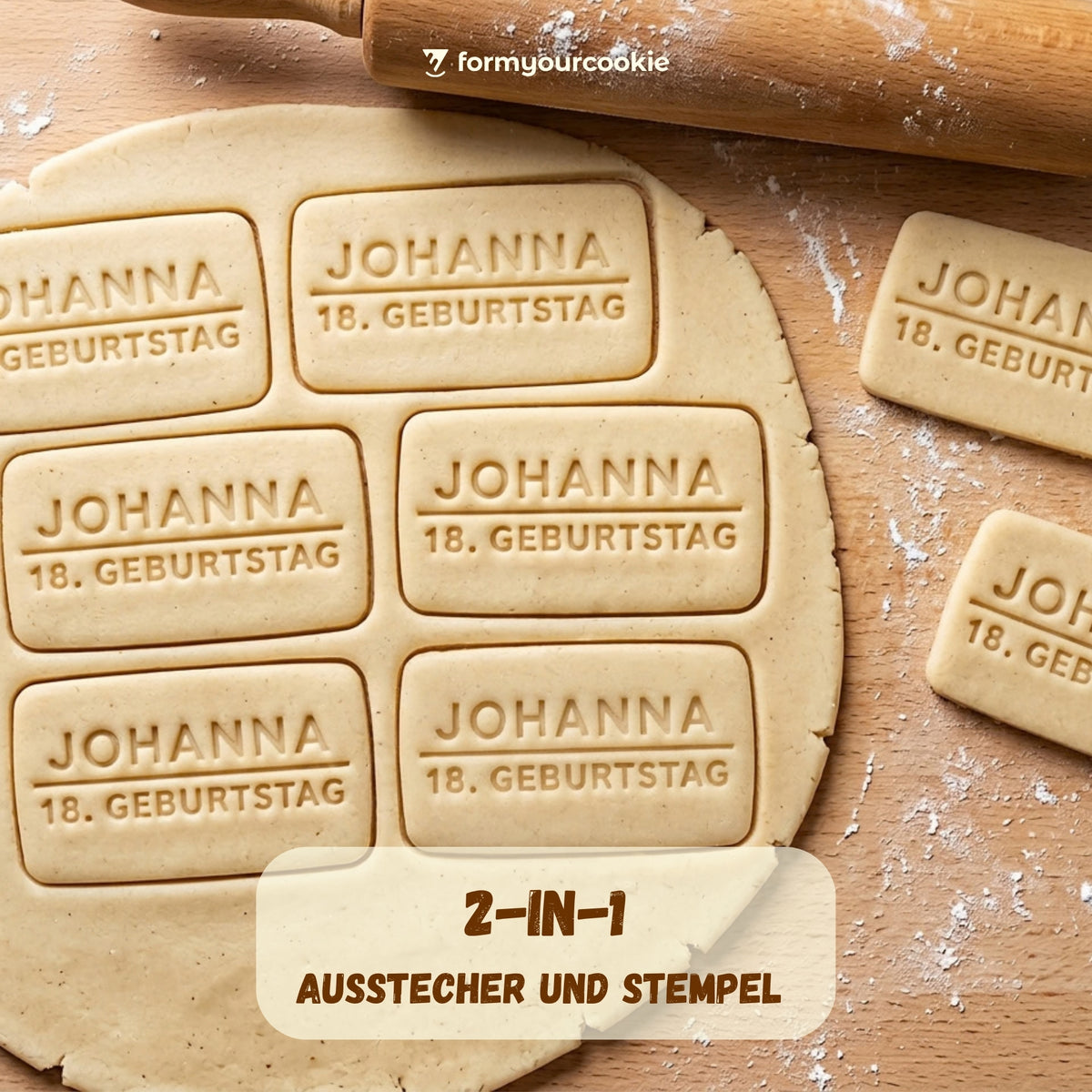 Personalisierter Keksausstecher mit NAME und SPRUCH – 7x4cm
