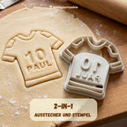 personalisierte Prägung des Trikot mit Name und Nummer-Keksausstechers