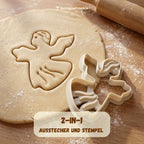 Engel – Weihnachts-Keksausstecher mit Prägung – 5x5cm
