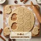 Weihnachtsmann – Weihnachts-Keksausstecher mit Prägung – 6x4cm