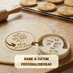 Personalisierter Lebensbaum-Keksausstecher – Name & Datum – 7x7cm