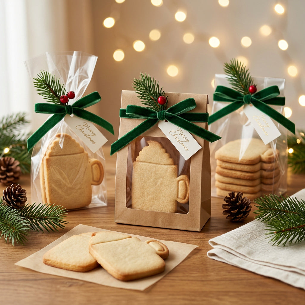 Kakao-Tasse mit Sahne – Weihnachts-Keksausstecher mit Prägung – 7x5cm