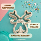 Elchkopf mit Mund – Weihnachts-Keksausstecher – 6x5cm