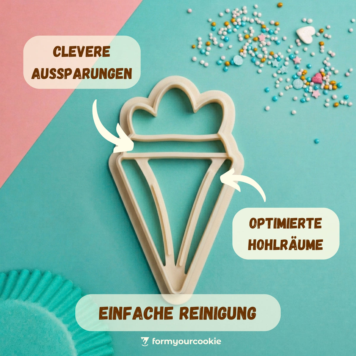 Schultüte mit Details – Keksausstecher – 7x4cm