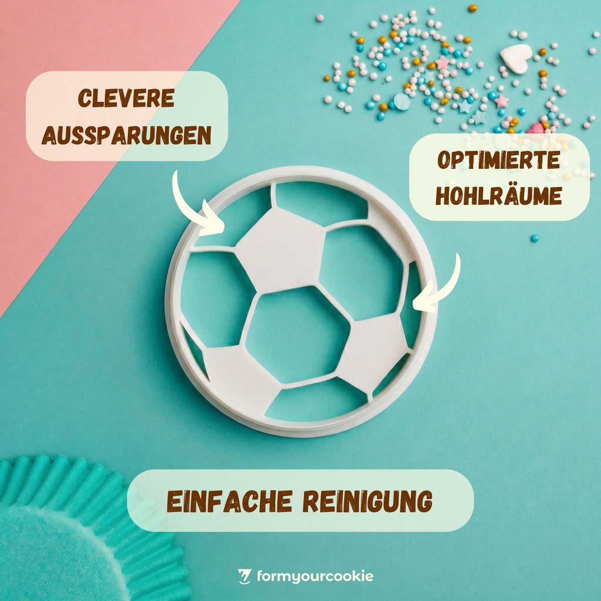 Fußball 3D-Keksausstecher von formyourcookie