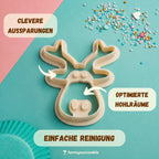 Elchkopf mit Nase – Weihnachts-Keksausstecher – 6x5cm