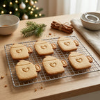 Kakao-Tasse mit Sahne & Herz – Weihnachts-Keksausstecher mit Prägung – 7x5cm