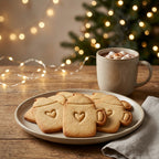 Kakao-Tasse mit Sahne & Herz – Weihnachts-Keksausstecher mit Prägung – 7x5cm