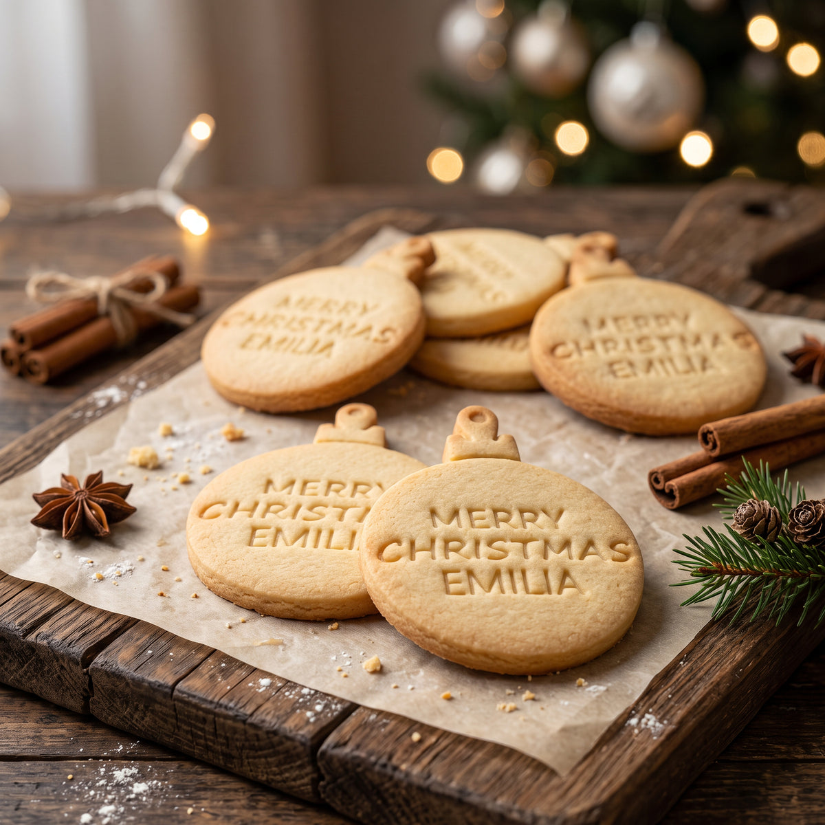 Personalisierte Weihnachtskugel – Keksausstecher mit Name – 7x7cm