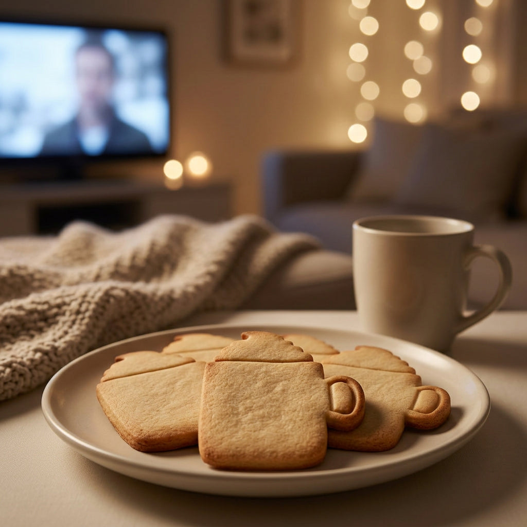 Kakao-Tasse mit Sahne – Weihnachts-Keksausstecher mit Prägung – 7x5cm