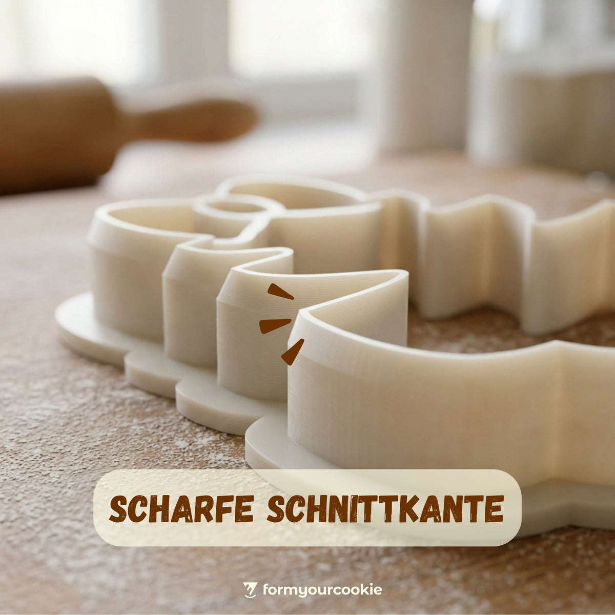 Weihnachtsbaum mit Schleife – Weihnachts-Keksausstecher mit Prägung – 7x5cm
