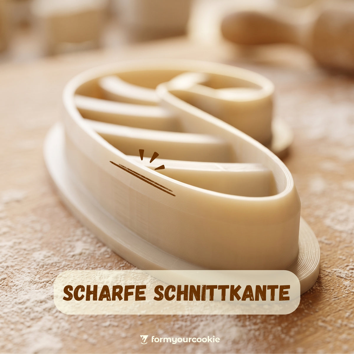 Zuckerstange – Weihnachts-Keksausstecher mit Prägung – 6x3cm