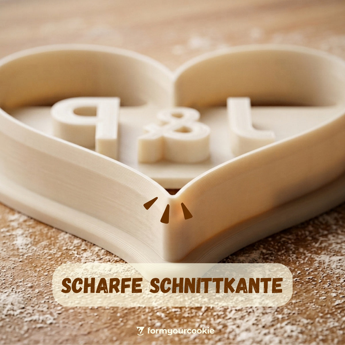 Personalisierter Herz-Keksausstecher – Name oder Initialen 5x5cm