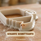 Kakao-Tasse mit Sahne – Weihnachts-Keksausstecher mit Prägung – 7x5cm
