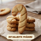 Zuckerstange – Weihnachts-Keksausstecher mit Prägung – 6x3cm