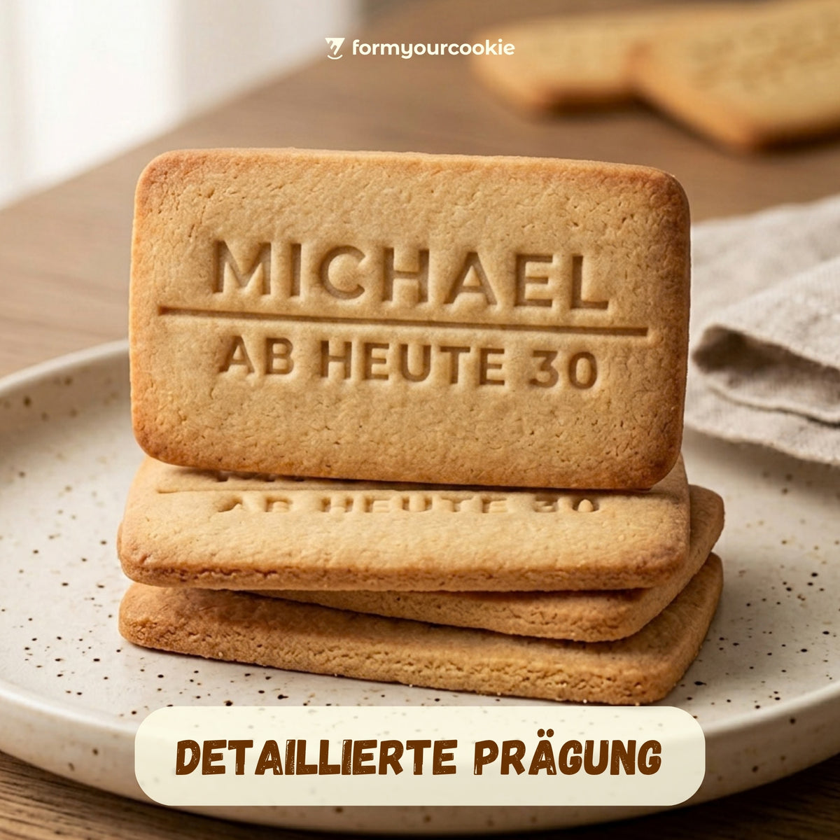 Personalisierter Keksausstecher mit NAME und SPRUCH – 7x4cm
