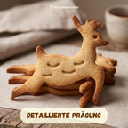 Rentier – Weihnachts-Keksausstecher mit Prägung – 6x6cm