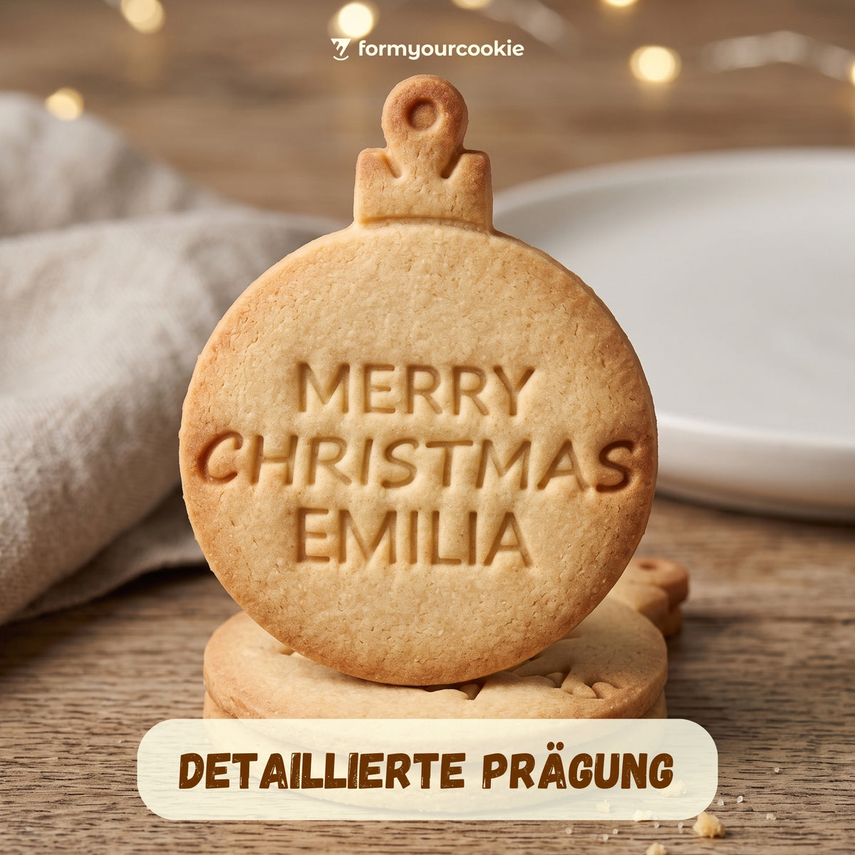 Personalisierte Weihnachtskugel – Keksausstecher mit Name – 7x7cm