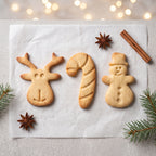 Weihnachtsausstecher-Set: Elch, Zuckerstange & Schneemann – 6x5cm/6x3cm/6x4cm