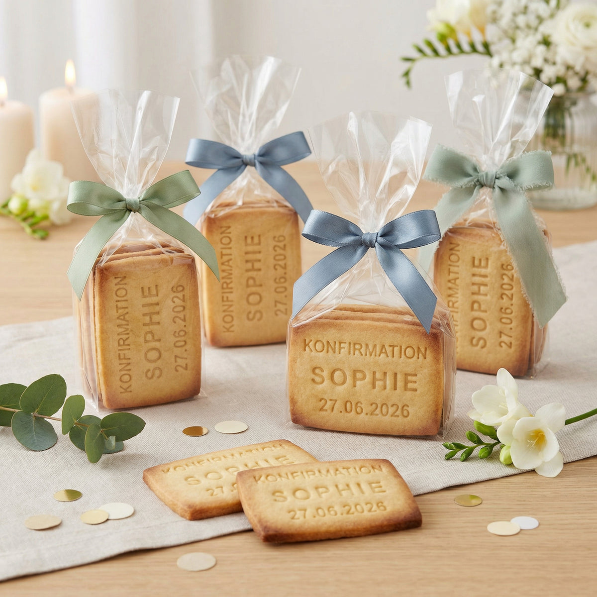 Personalisierter Keksausstecher mit drei Textzeilen – 8x5cm