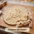 Rentier – Weihnachts-Keksausstecher mit Prägung – 6x6cm