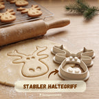 Elchkopf mit Nase – Weihnachts-Keksausstecher – 6x5cm
