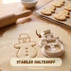 Schneemann – Weihnachts-Keksausstecher mit Prägung – 6x4cm