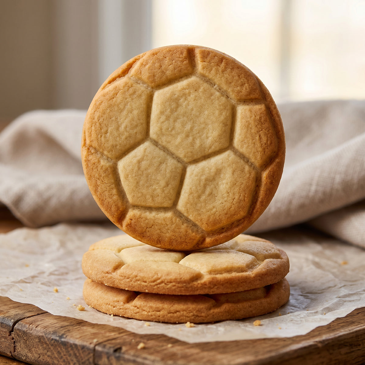 Fußball-Keksausstecher mit klassischer Prägung – 7x7cm