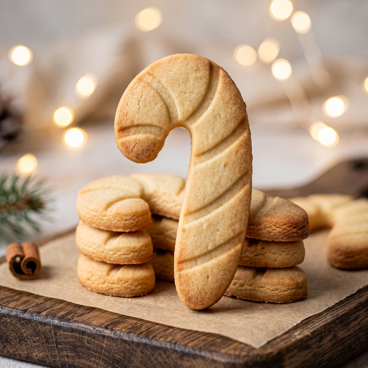 Zuckerstange – Weihnachts-Keksausstecher mit Prägung – 6x3cm
