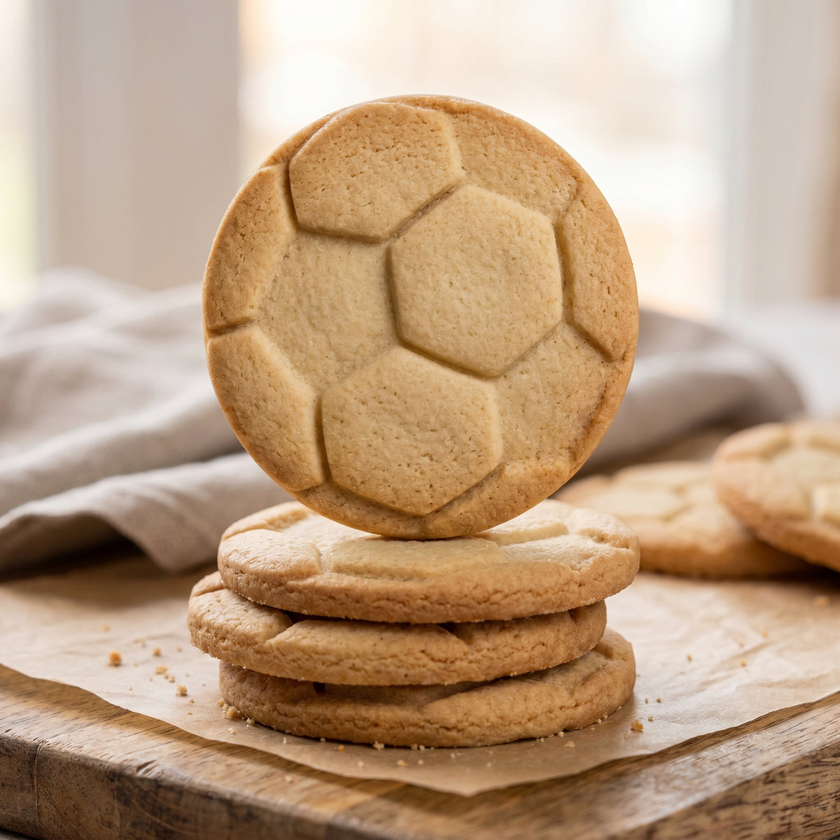 Fußball-Keksausstecher mit 3D-Prägung – 7x7cm