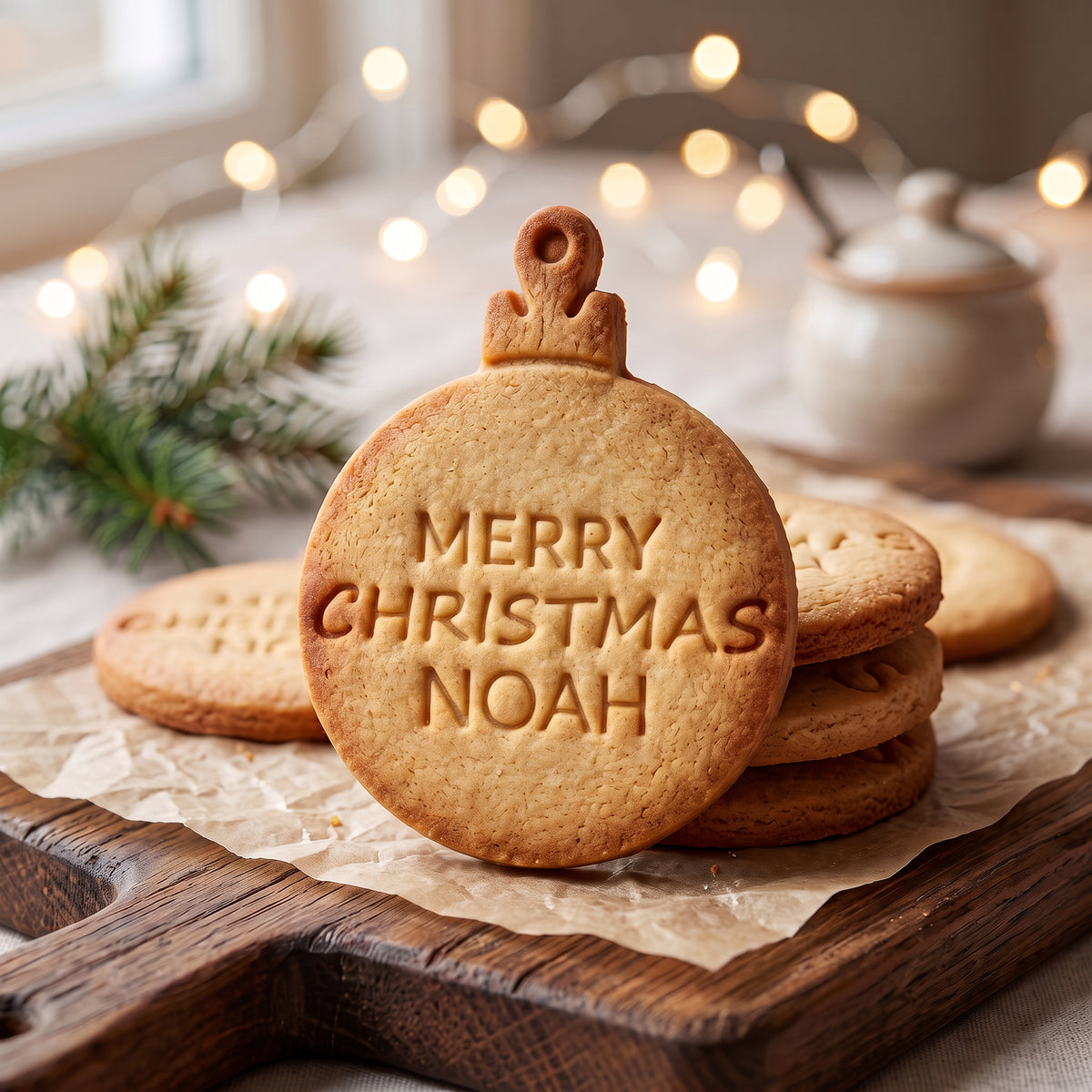 Personalisierte Weihnachtskugel – Keksausstecher mit Name – 7x7cm