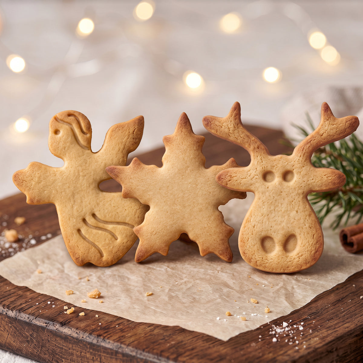 Weihnachtsausstecher-Set: Elch, Engel & Schneeflocke – 6x5cm/5x5cm/6x6cm