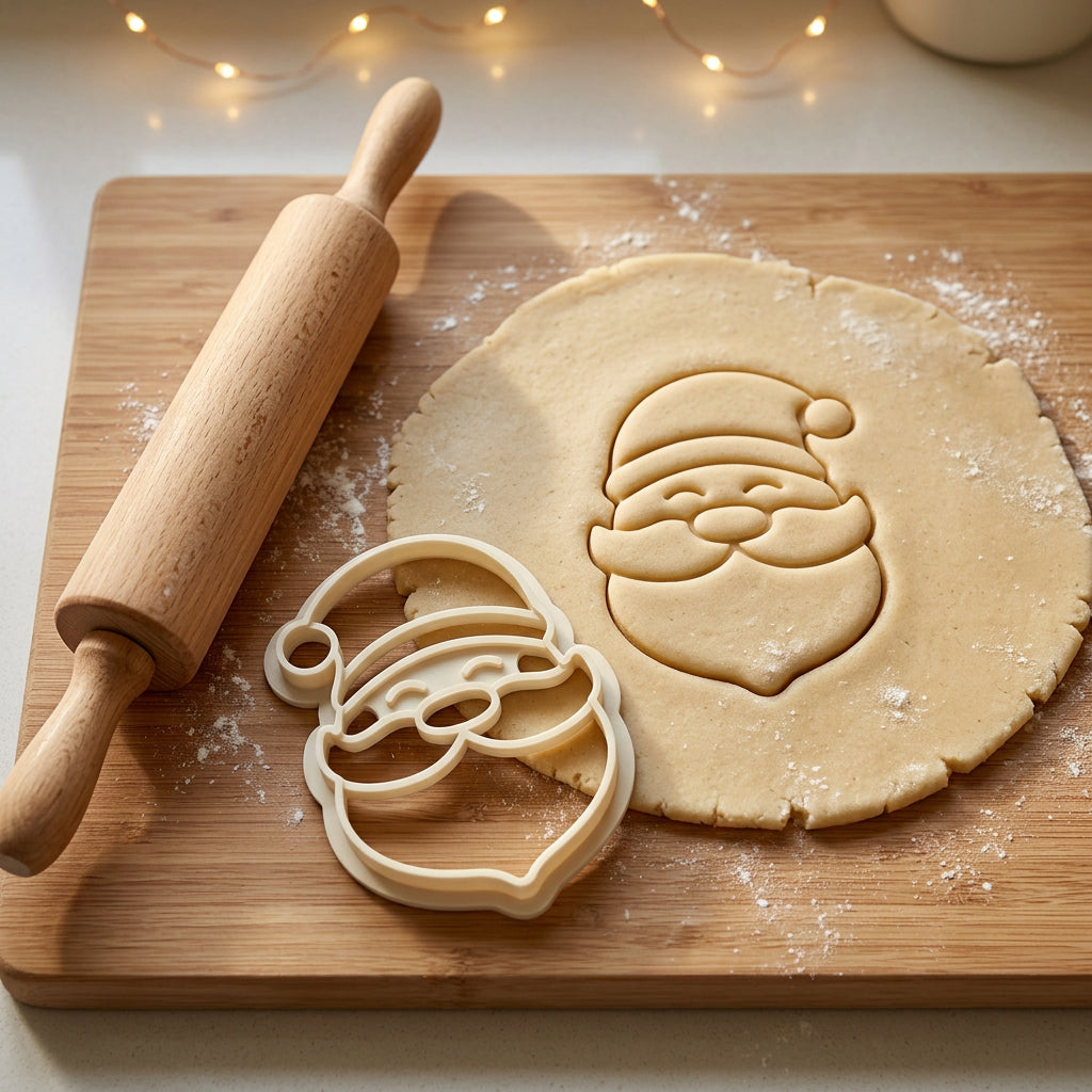 Weihnachtsmann – Weihnachts-Keksausstecher mit Prägung – 6x4cm