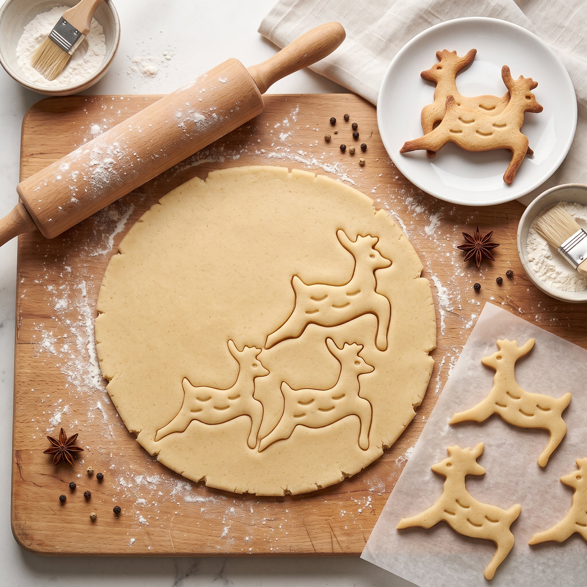 Rentier – Weihnachts-Keksausstecher mit Prägung – 6x6cm