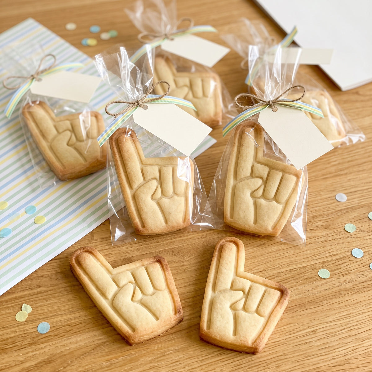High-Five-Keksausstecher mit Stempel – 8x5cm