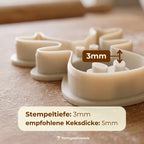 Elchkopf mit Nase – Weihnachts-Keksausstecher – 6x5cm