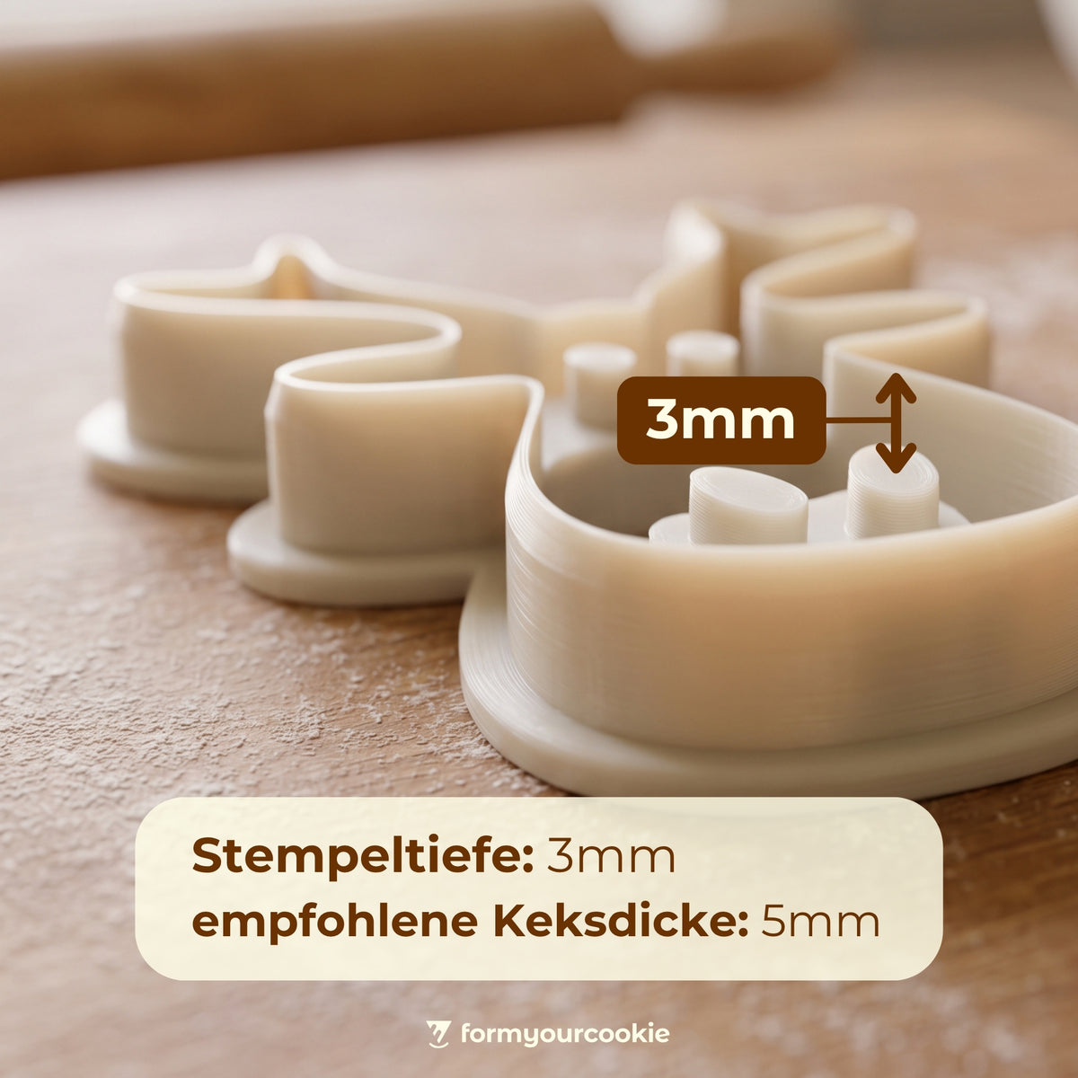Elchkopf mit Nase – Weihnachts-Keksausstecher – 6x5cm