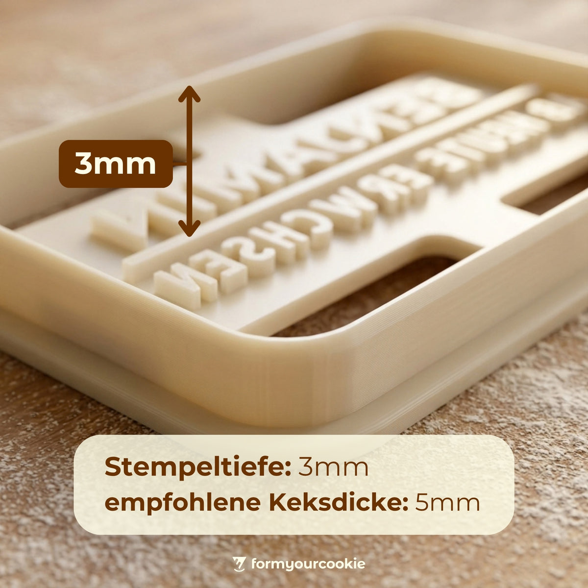 Personalisierter Keksausstecher mit NAME und SPRUCH – 7x4cm
