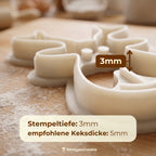 Weihnachtsausstecher-Set: Elch, Zuckerstange & Schneemann – 6x5cm/6x3cm/6x4cm