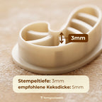 Zuckerstange – Weihnachts-Keksausstecher mit Prägung – 6x3cm