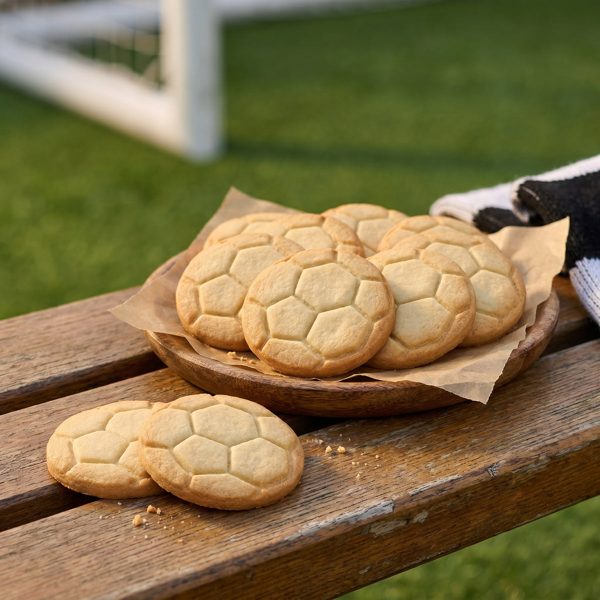 Fußball-Keksausstecher mit klassischer Prägung – 7x7cm
