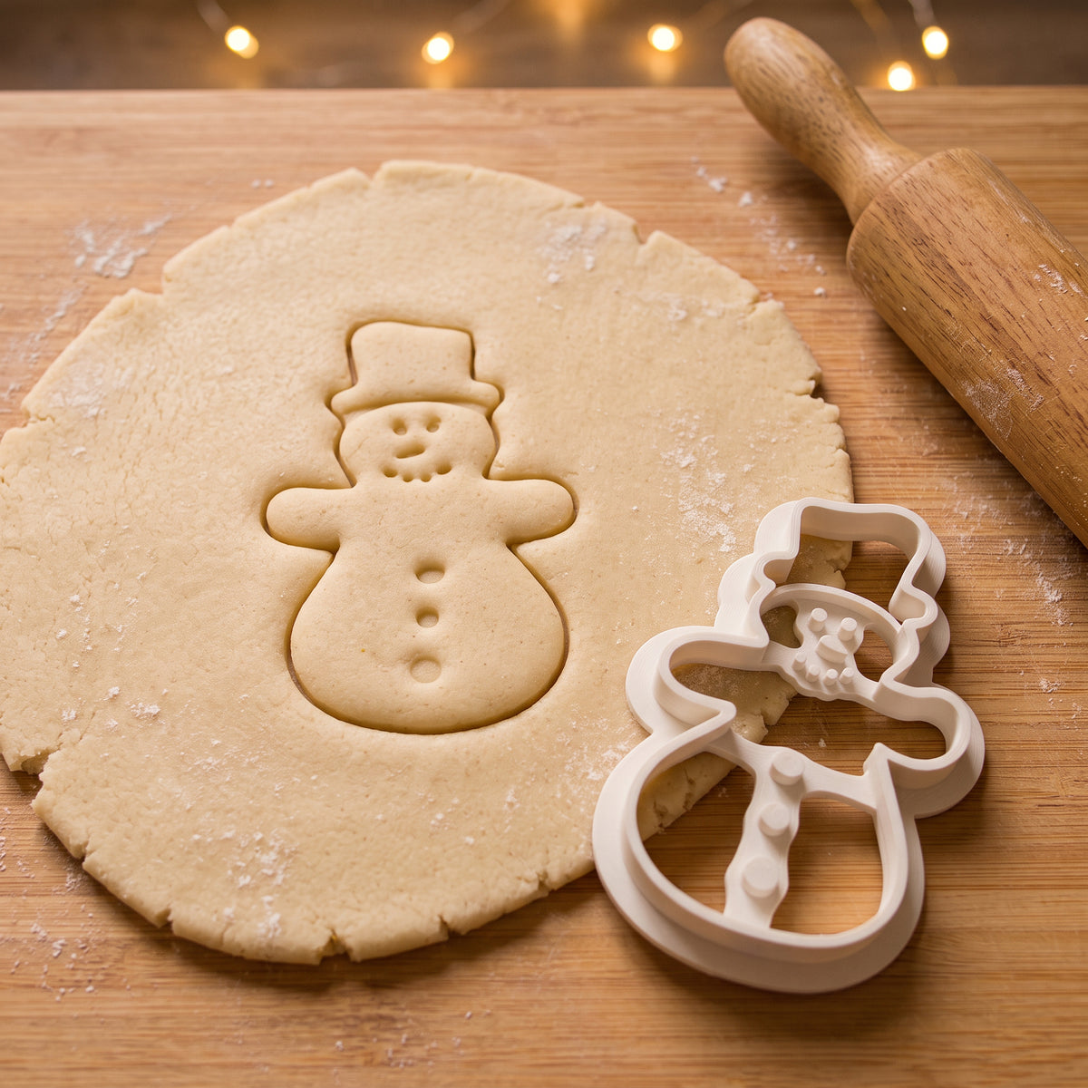 Schneemann – Weihnachts-Keksausstecher mit Prägung – 6x4cm