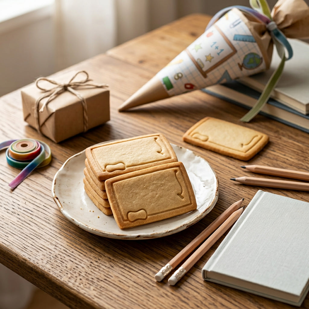 Tafel zum Verzieren – Schulanfang-Keksausstecher – 7x5cm
