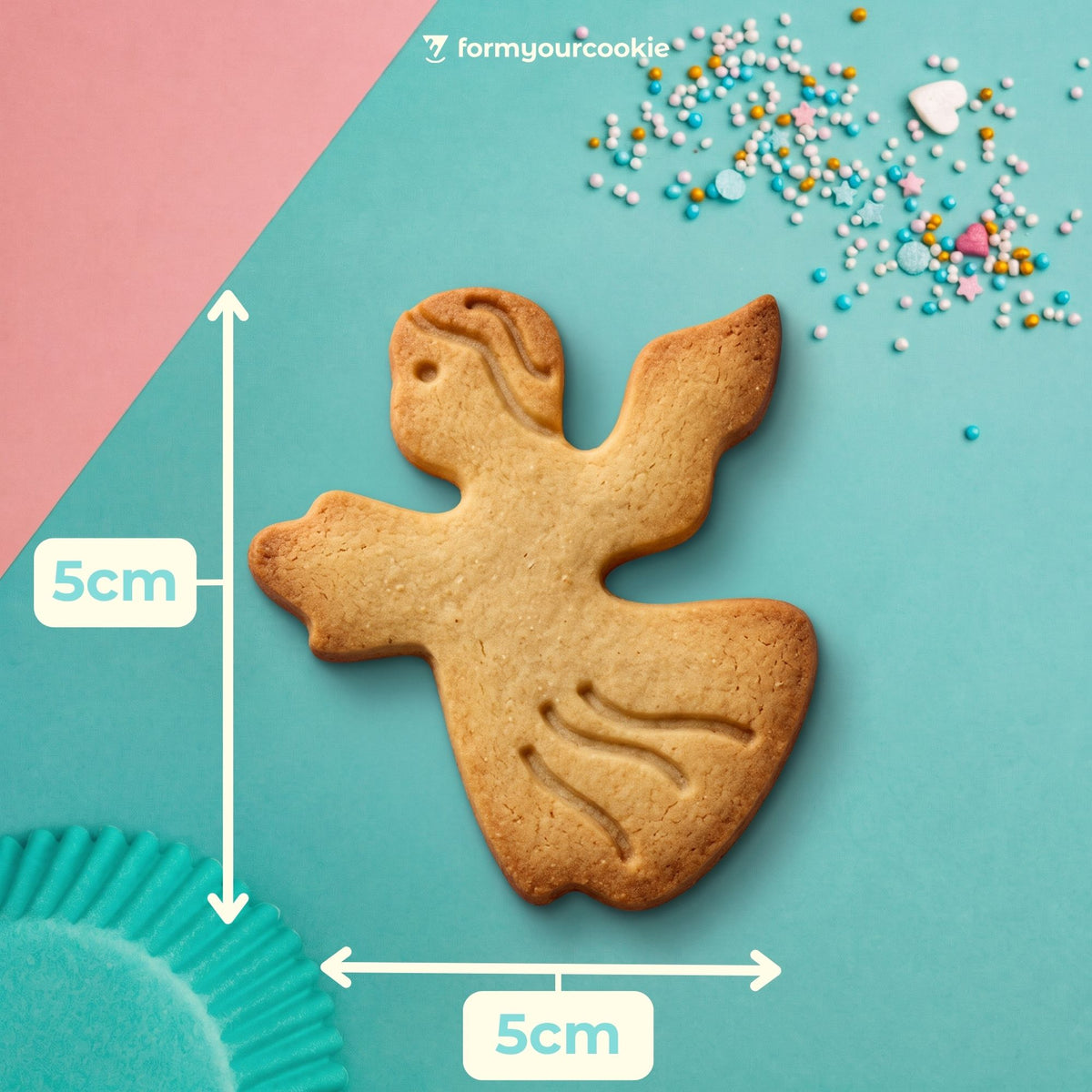 Engel – Weihnachts-Keksausstecher mit Prägung – 5x5cm