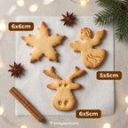 Weihnachtsausstecher-Set: Elch, Engel & Schneeflocke – 6x5cm/5x5cm/6x6cm