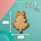 Weihnachtsbaum mit Schleife – Weihnachts-Keksausstecher mit Prägung – 7x5cm