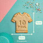 Eigenschaften des Trikot mit Name und Nummer-Keksausstechers