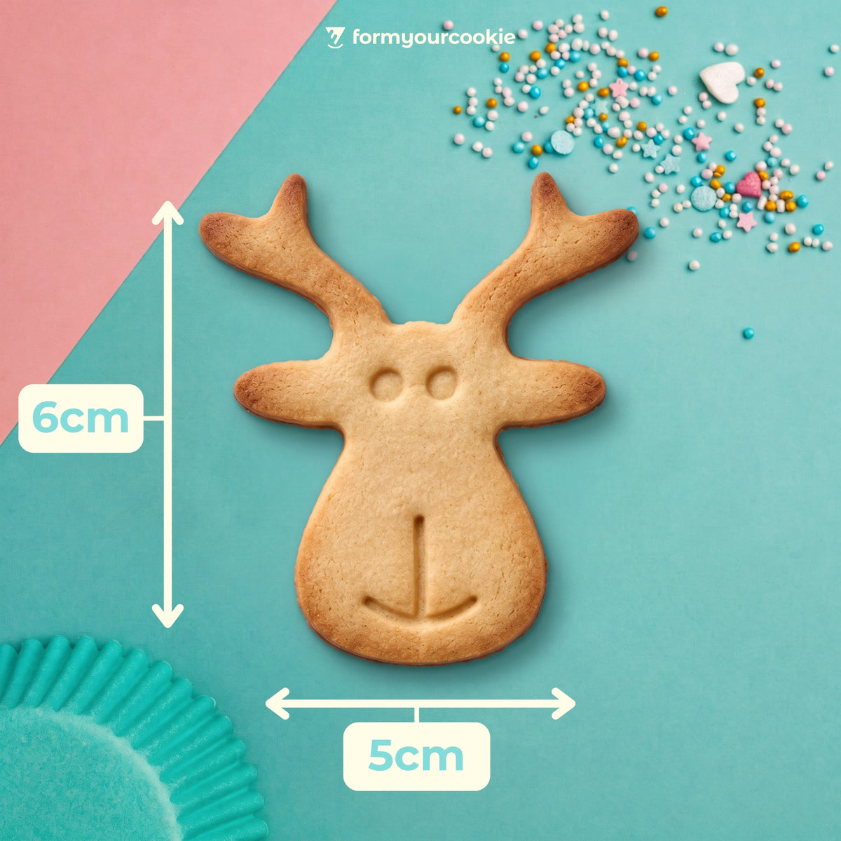 Elchkopf mit Mund – Weihnachts-Keksausstecher – 6x5cm