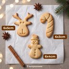 Weihnachtsausstecher-Set: Elch, Zuckerstange & Schneemann – 6x5cm/6x3cm/6x4cm