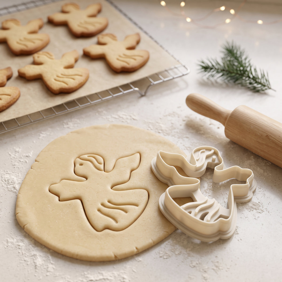 Engel – Weihnachts-Keksausstecher mit Prägung – 5x5cm